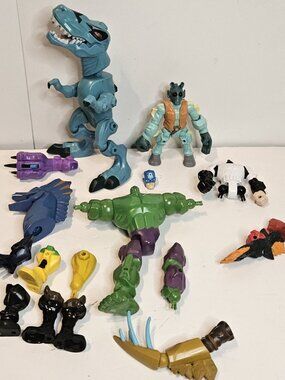 Hero Mashers Lot Of Various Parts T-rex + More * Read